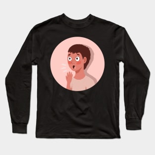 OMG Shocked Boy Art Long Sleeve T-Shirt